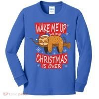 Wake Me Up When Xmas Is Over Sloth Costume Anti Christmas Meaningful Gift Kids Long Sleeve Shirt thumb 0