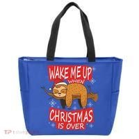 Wake Me Up When Xmas Is Over Sloth Costume Anti Christmas Meaningful Gift Tote Bag thumb 0