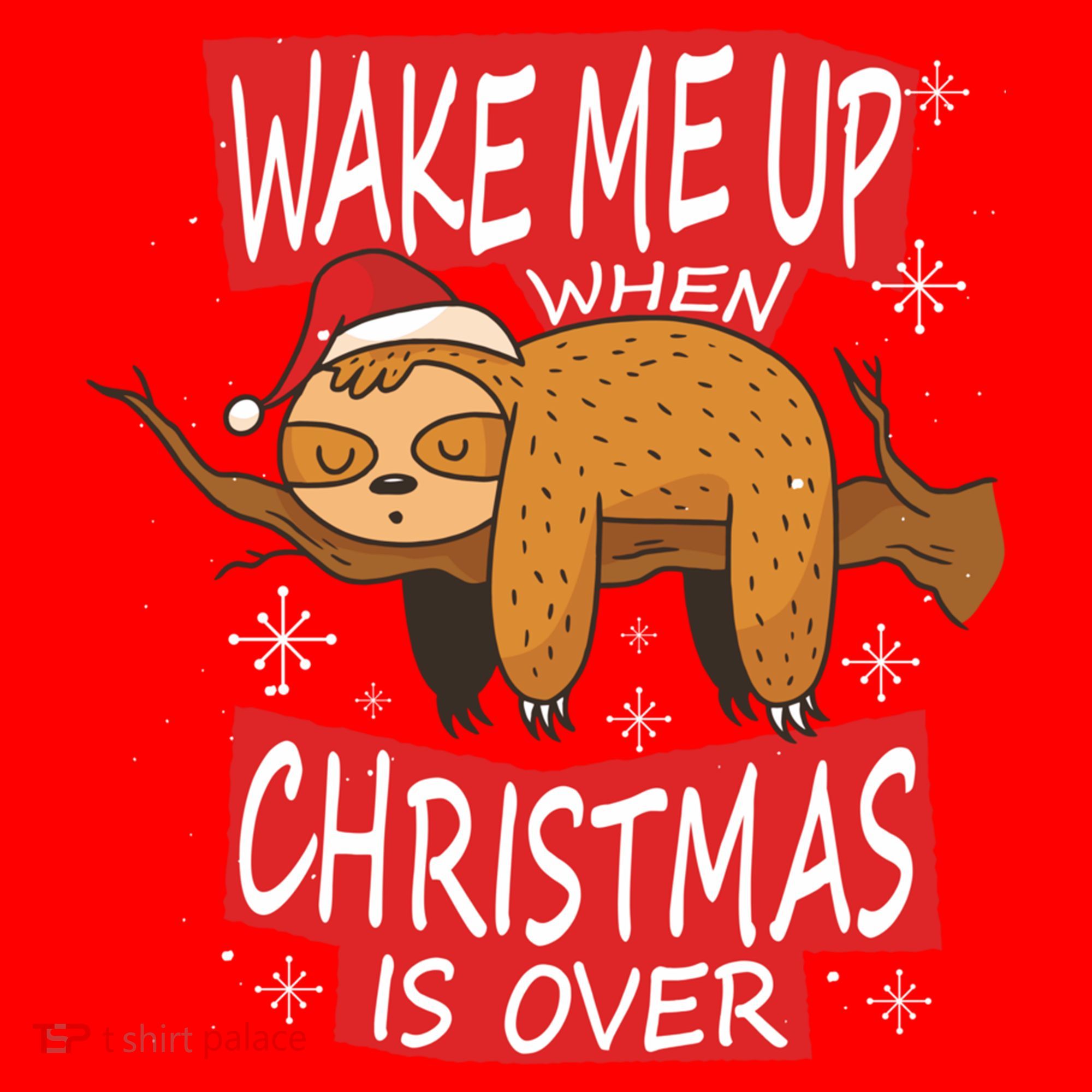 Wake Me Up When Xmas Is Over Sloth Costume Anti Christmas Meaningful Gift Santa Hat