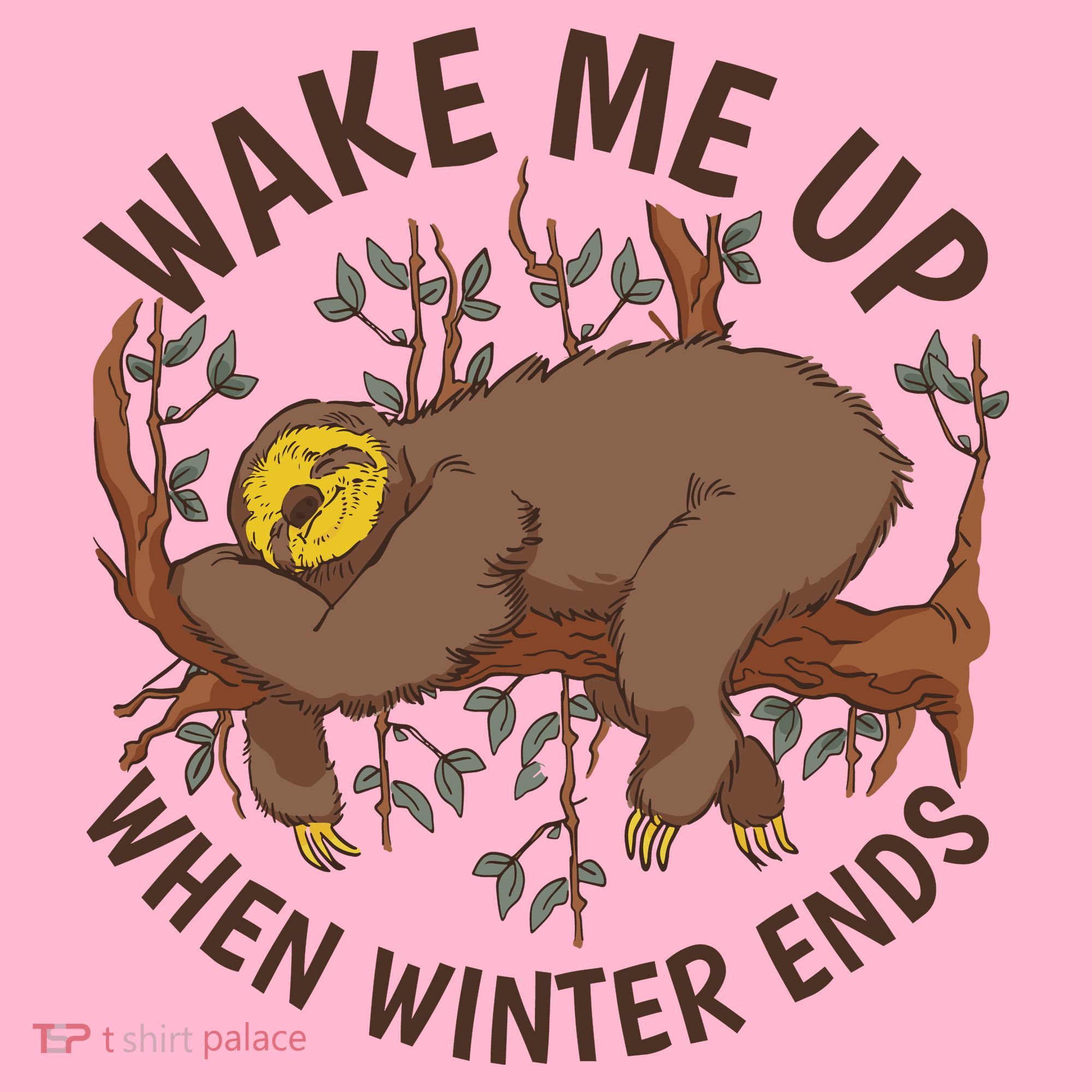 Wake Me Up When Winter Ends Sloth Coaster