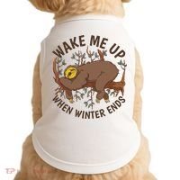 Wake Me Up When Winter Ends Sloth Doggie Tank thumb 0