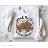 Wake Me Up When Winter Ends Sloth Sweatshirt thumb 2