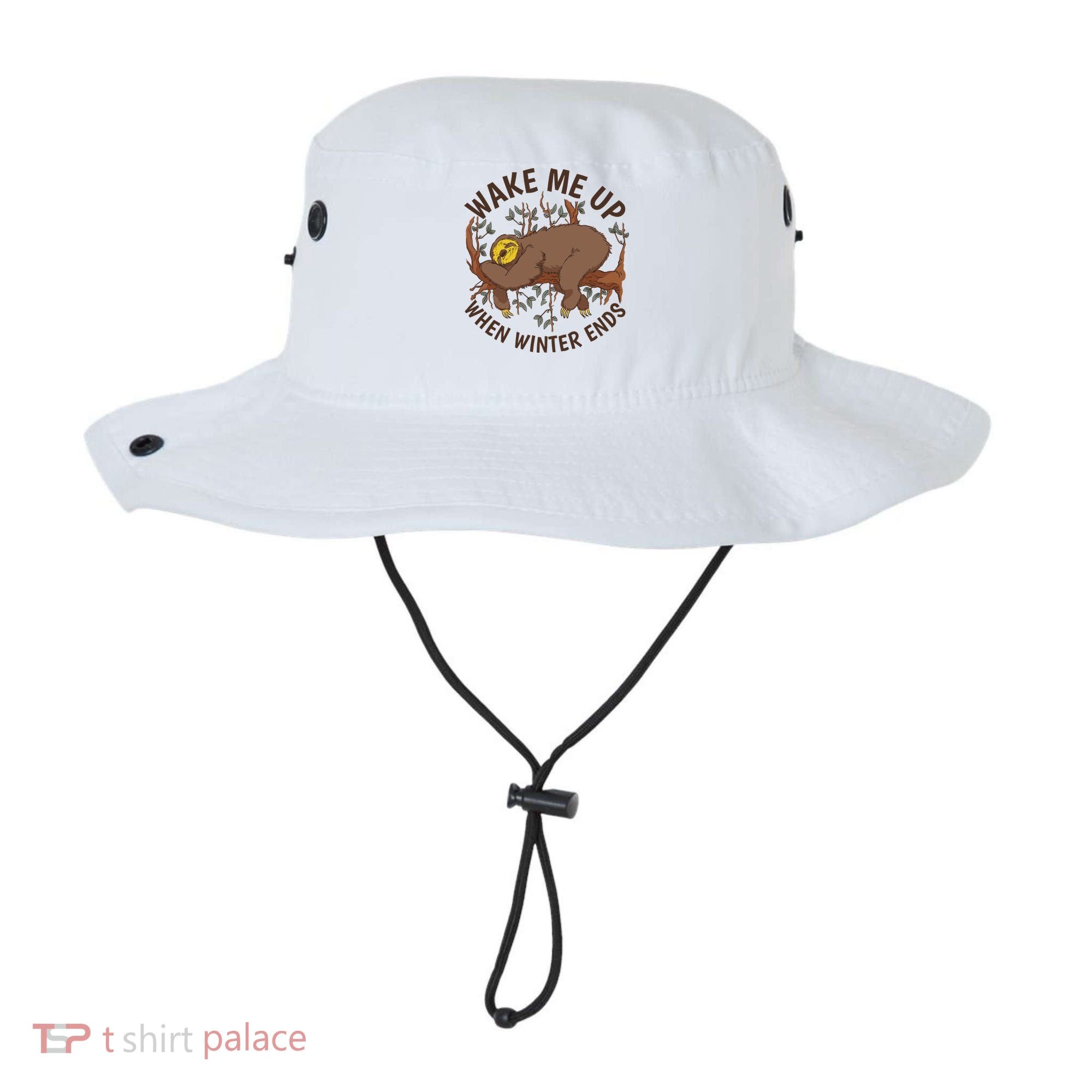 Wake Me Up When Winter Ends Sloth Bucket Hat