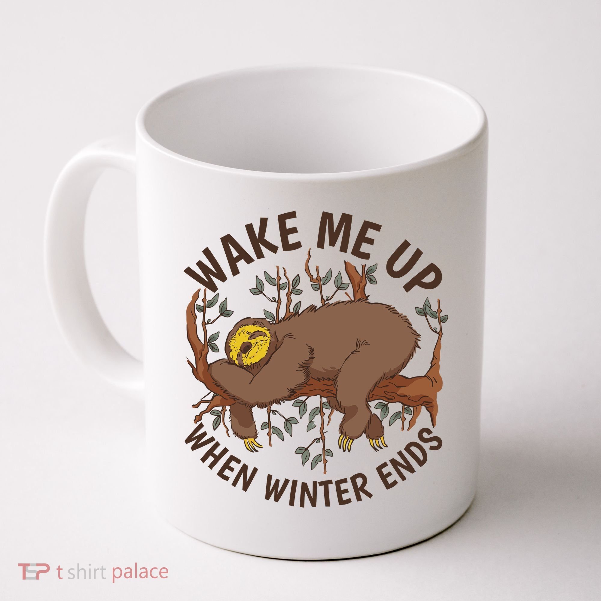 Wake Me Up When Winter Ends Sloth Coffee Mug