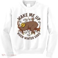 Wake Me Up When Winter Ends Sloth Kids Sweatshirt thumb 0