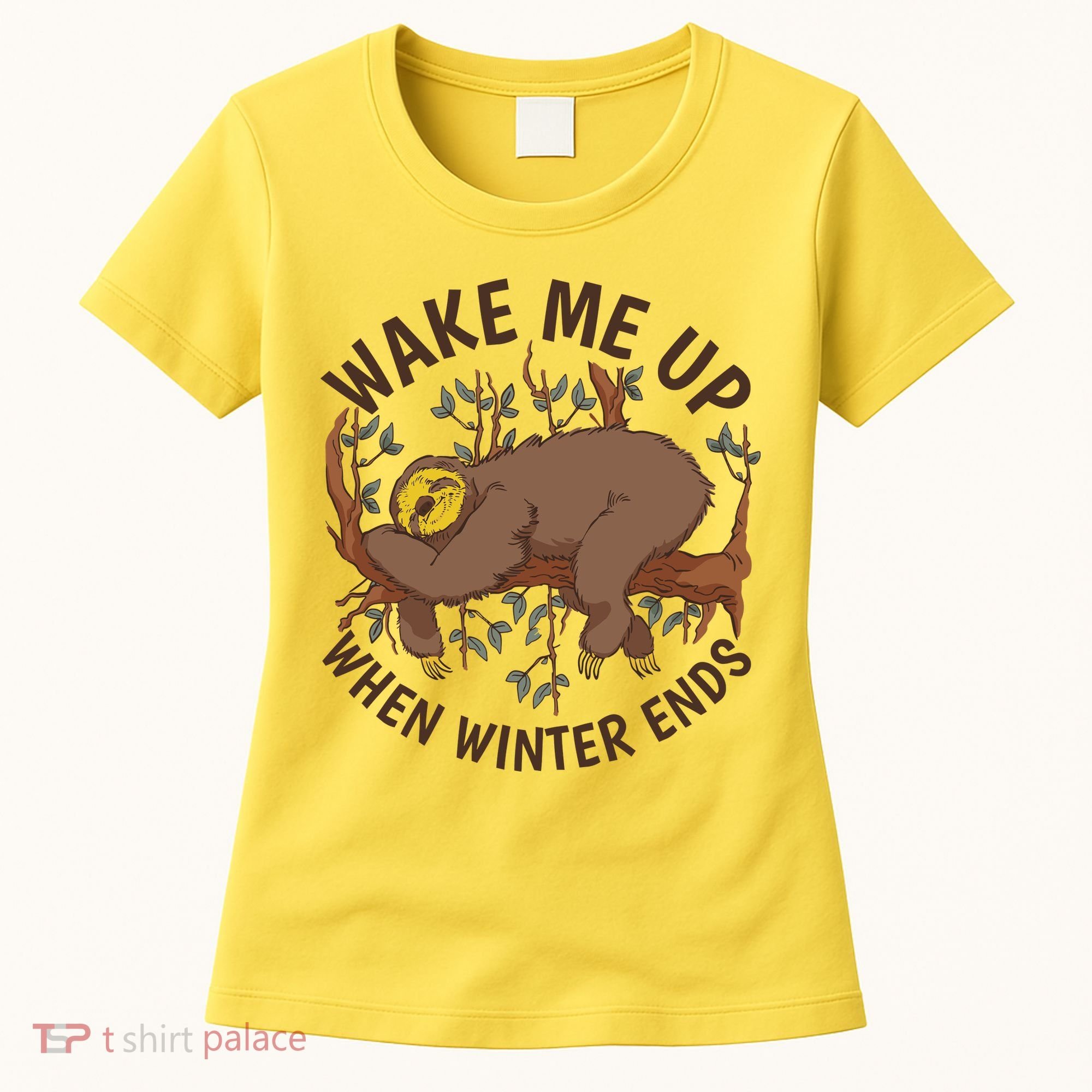 Wake Me Up When Winter Ends Sloth Women's T-Shirt