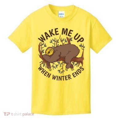 Wake Me Up When Winter Ends Sloth Kids T-Shirt