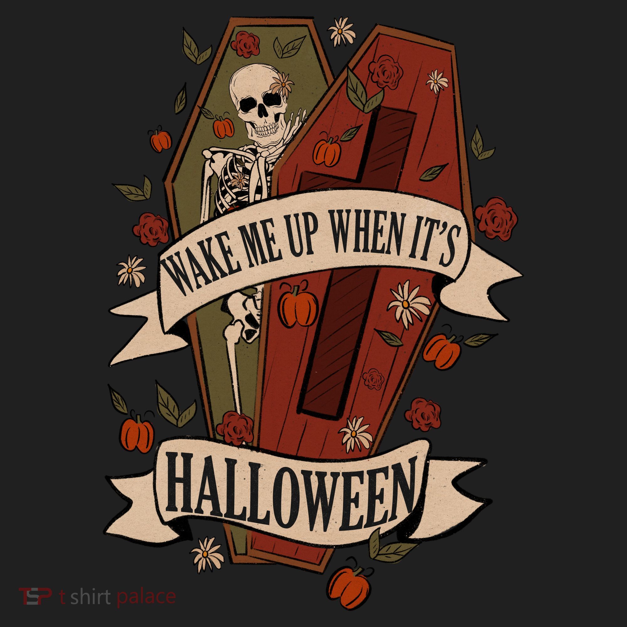 Wake Me Up When Its Halloween Funny Skeleton Coffin Women's Sweatshirt