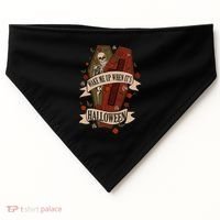 Wake Me Up When Its Halloween Funny Skeleton Coffin USA-Made Doggie Bandana thumb 0