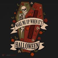 Wake Me Up When Its Halloween Funny Skeleton Coffin Backpack thumb 2