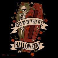 Wake Me Up When Its Halloween Funny Skeleton Coffin Mousepad thumb 1