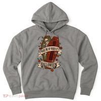 Wake Me Up When Its Halloween Funny Skeleton Coffin Hoodie thumb 0