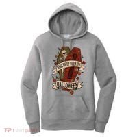 Wake Me Up When Its Halloween Funny Skeleton Coffin Women's Hoodie thumb 0