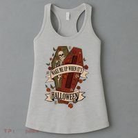 Wake Me Up When Its Halloween Funny Skeleton Coffin Women's Tank Top thumb 3