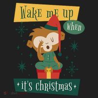 Wake Me Up When It's Christmas Monkey Cute Women's Sweatshirt thumb 2