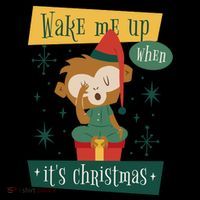 Wake Me Up When It's Christmas Monkey Cute Coaster thumb 2