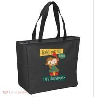 Wake Me Up When It's Christmas Monkey Cute Tote Bag thumb 2