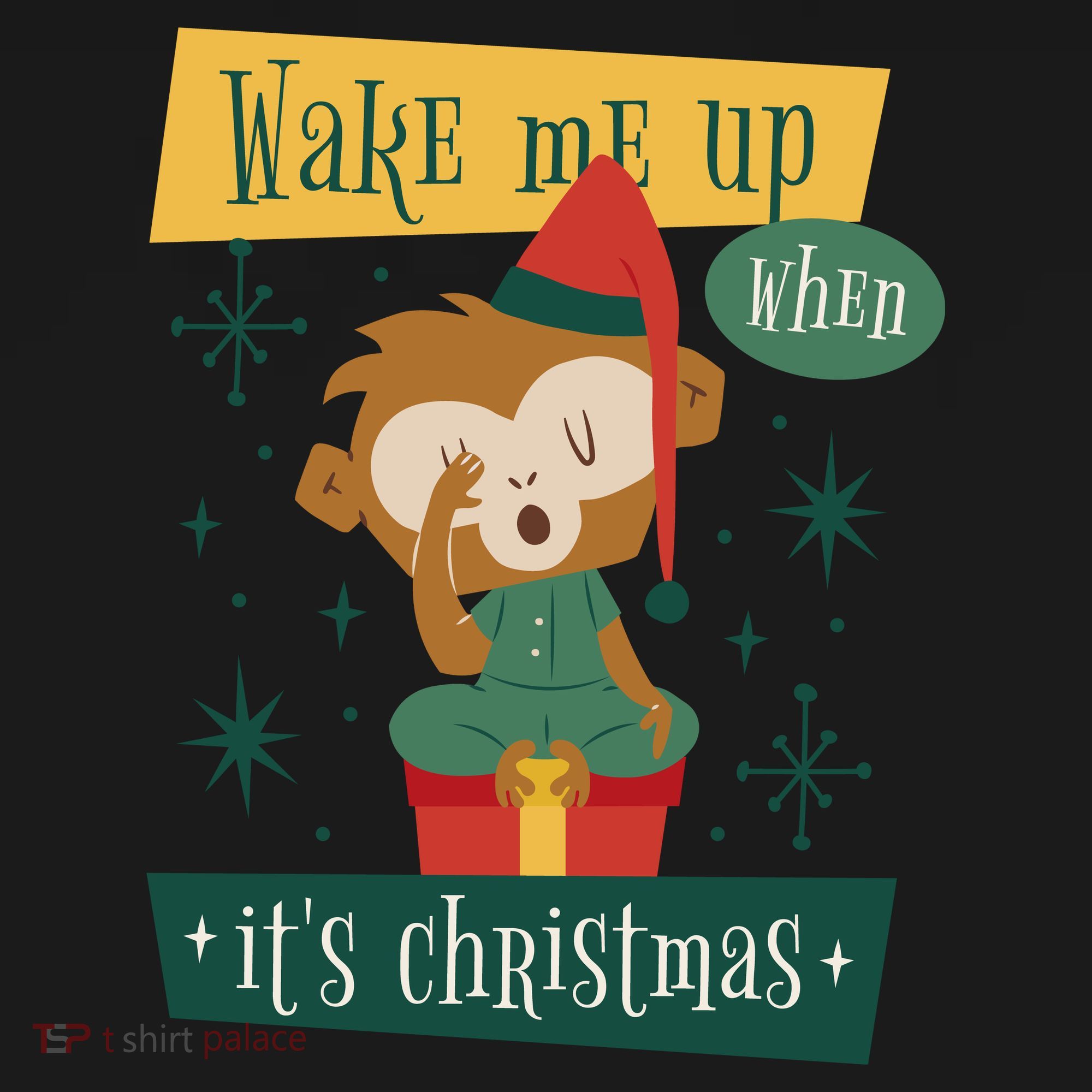 Wake Me Up When It's Christmas Monkey Cute Tote Bag