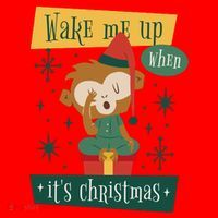 Wake Me Up When It's Christmas Monkey Cute Santa Hat thumb 1