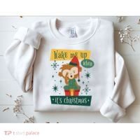 Wake Me Up When It's Christmas Monkey Cute Sweatshirt thumb 2