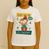 Wake Me Up When It's Christmas Monkey Cute T-Shirt thumb 4