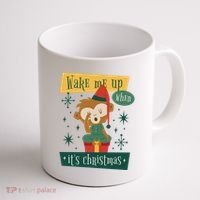 Wake Me Up When It's Christmas Monkey Cute Coffee Mug thumb 1