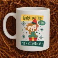 Wake Me Up When It's Christmas Monkey Cute Coffee Mug thumb 2