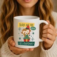 Wake Me Up When It's Christmas Monkey Cute Coffee Mug thumb 3