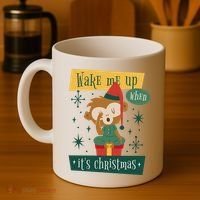 Wake Me Up When It's Christmas Monkey Cute Coffee Mug thumb 4