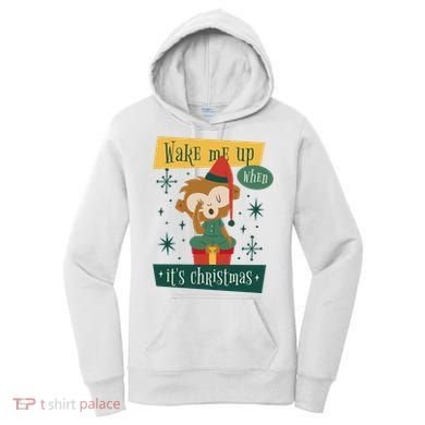 Wake Me Up When It's Christmas Monkey Cute Women's Hoodie