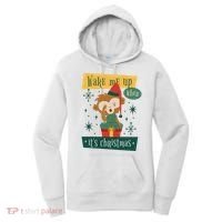 Wake Me Up When It's Christmas Monkey Cute Women's Hoodie thumb 0