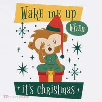 Wake Me Up When It's Christmas Monkey Cute Women's Hoodie thumb 2