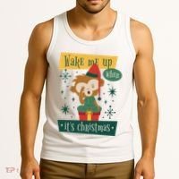 Wake Me Up When It's Christmas Monkey Cute Tank Top thumb 3