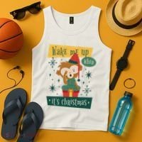 Wake Me Up When It's Christmas Monkey Cute Tank Top thumb 4