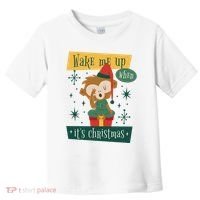 Wake Me Up When It's Christmas Monkey Cute Toddler T-Shirt thumb 0