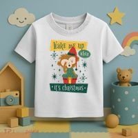 Wake Me Up When It's Christmas Monkey Cute Toddler T-Shirt thumb 3