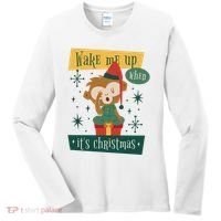 Wake Me Up When It's Christmas Monkey Cute Women's Long Sleeve Shirt thumb 0