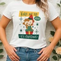 Wake Me Up When It's Christmas Monkey Cute Women's T-Shirt thumb 2