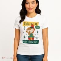 Wake Me Up When It's Christmas Monkey Cute Women's T-Shirt thumb 4
