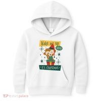 Wake Me Up When It's Christmas Monkey Cute Kids Hoodie thumb 0