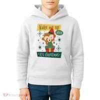 Wake Me Up When It's Christmas Monkey Cute Kids Hoodie thumb 4