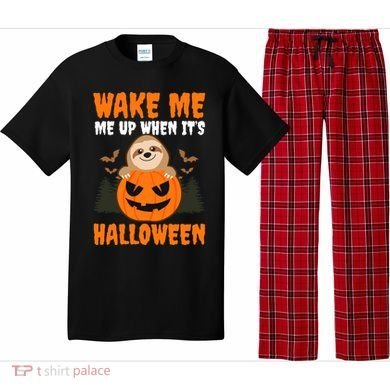 Wake Me Up When It's Design Halloween Sloth Gift Pajama Set