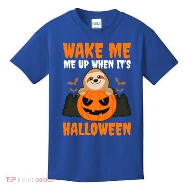 Wake Me Up When It's Design Halloween Sloth Gift Kids T-Shirt
