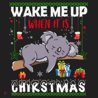 Wake Me Up When It's Christmas Koala Lover Xmas Funny Gift Women's Sweatshirt thumb 2