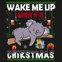 Wake Me Up When It's Christmas Koala Lover Xmas Funny Gift Backpack thumb 2