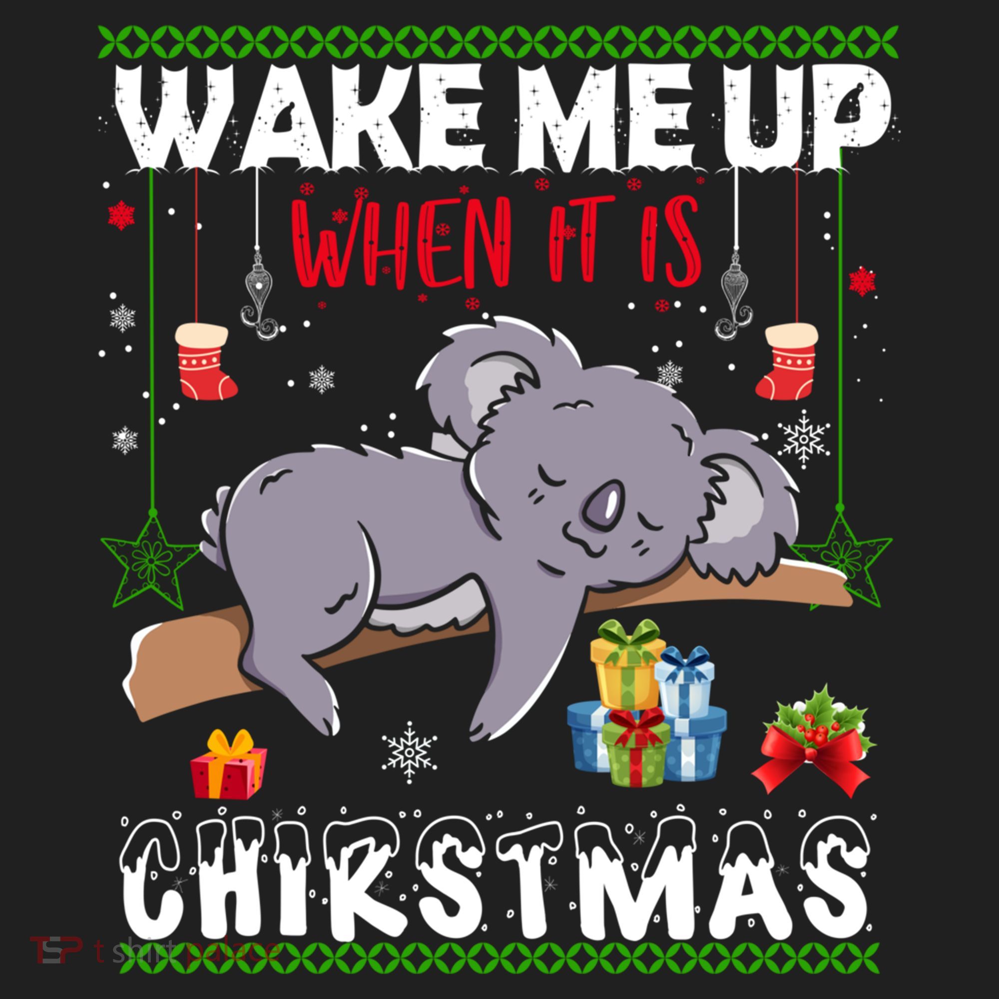Wake Me Up When It's Christmas Koala Lover Xmas Funny Gift Beanie