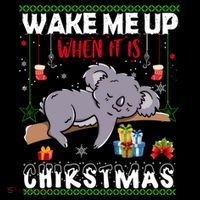 Wake Me Up When It's Christmas Koala Lover Xmas Funny Gift Pajama Set thumb 2