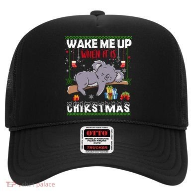 Wake Me Up When It's Christmas Koala Lover Xmas Funny Gift Hat