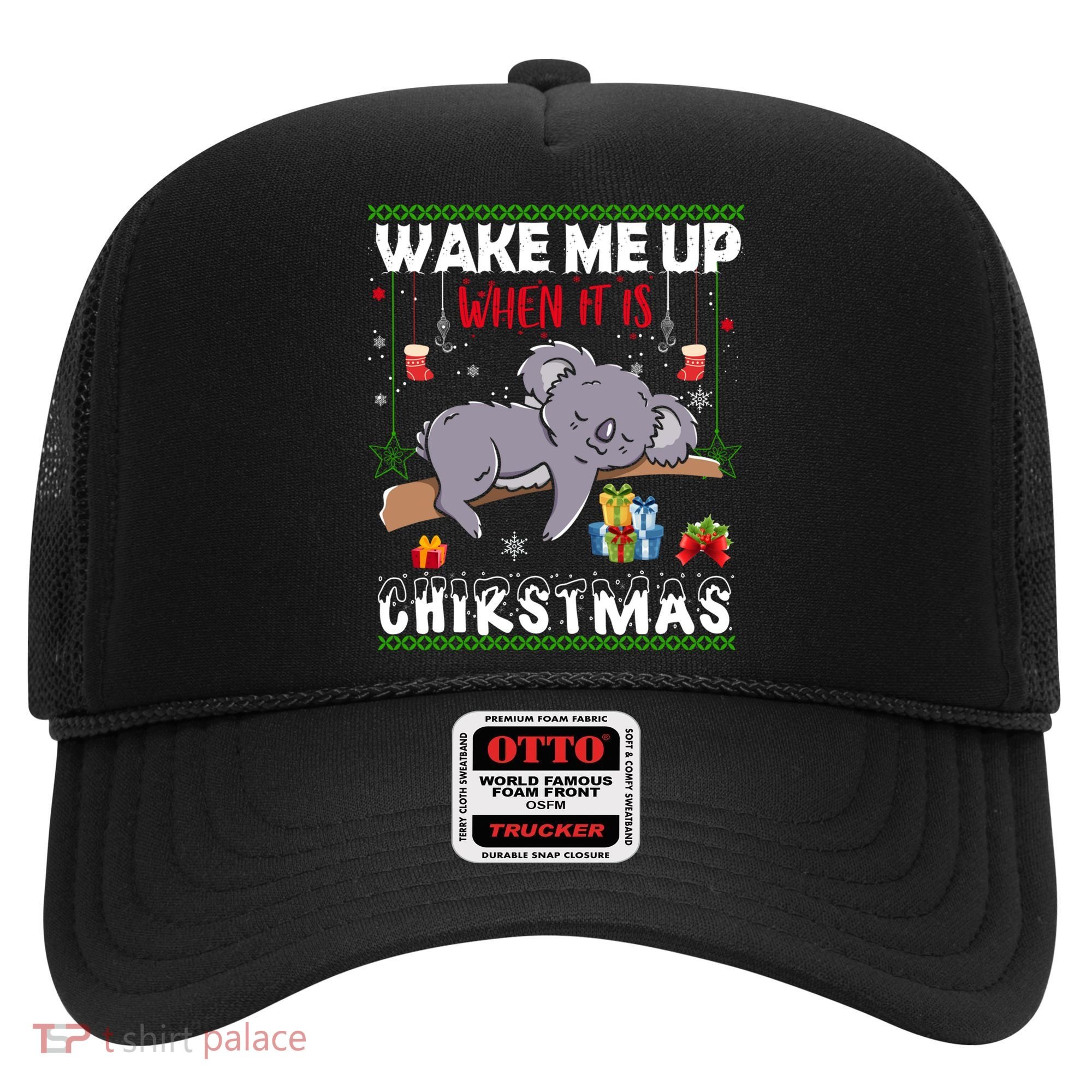 Wake Me Up When It's Christmas Koala Lover Xmas Funny Gift Hat