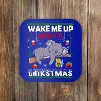 Wake Me Up When It's Christmas Koala Lover Xmas Funny Gift Coaster thumb 0